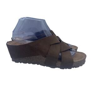 Yokono Sandals Wedge Brown Leather Comfort Spain Casual Womens 9